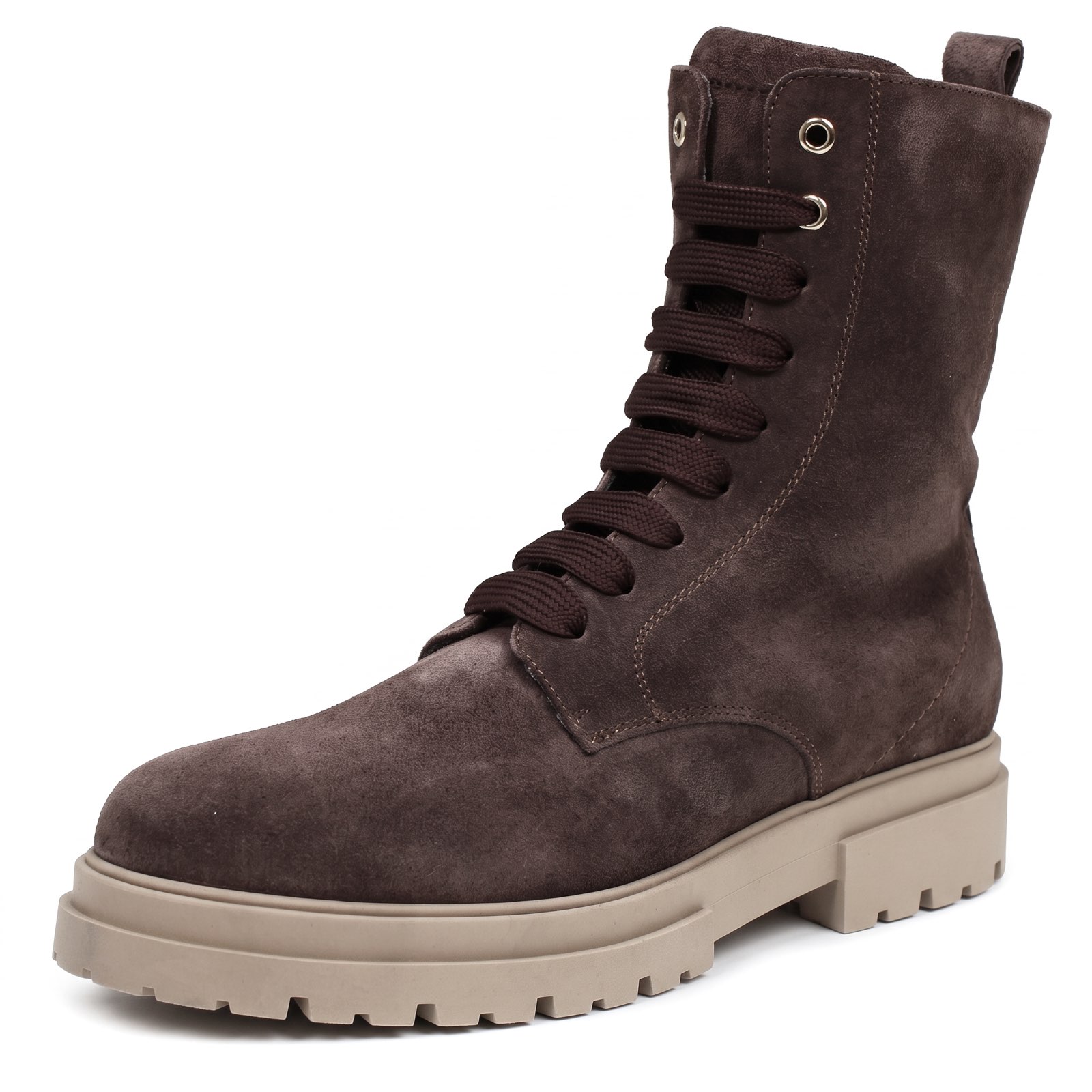 TOMMY HILFIGER Wildleder-Stiefel mit Reißverschlüssen Damen dunkelbraun