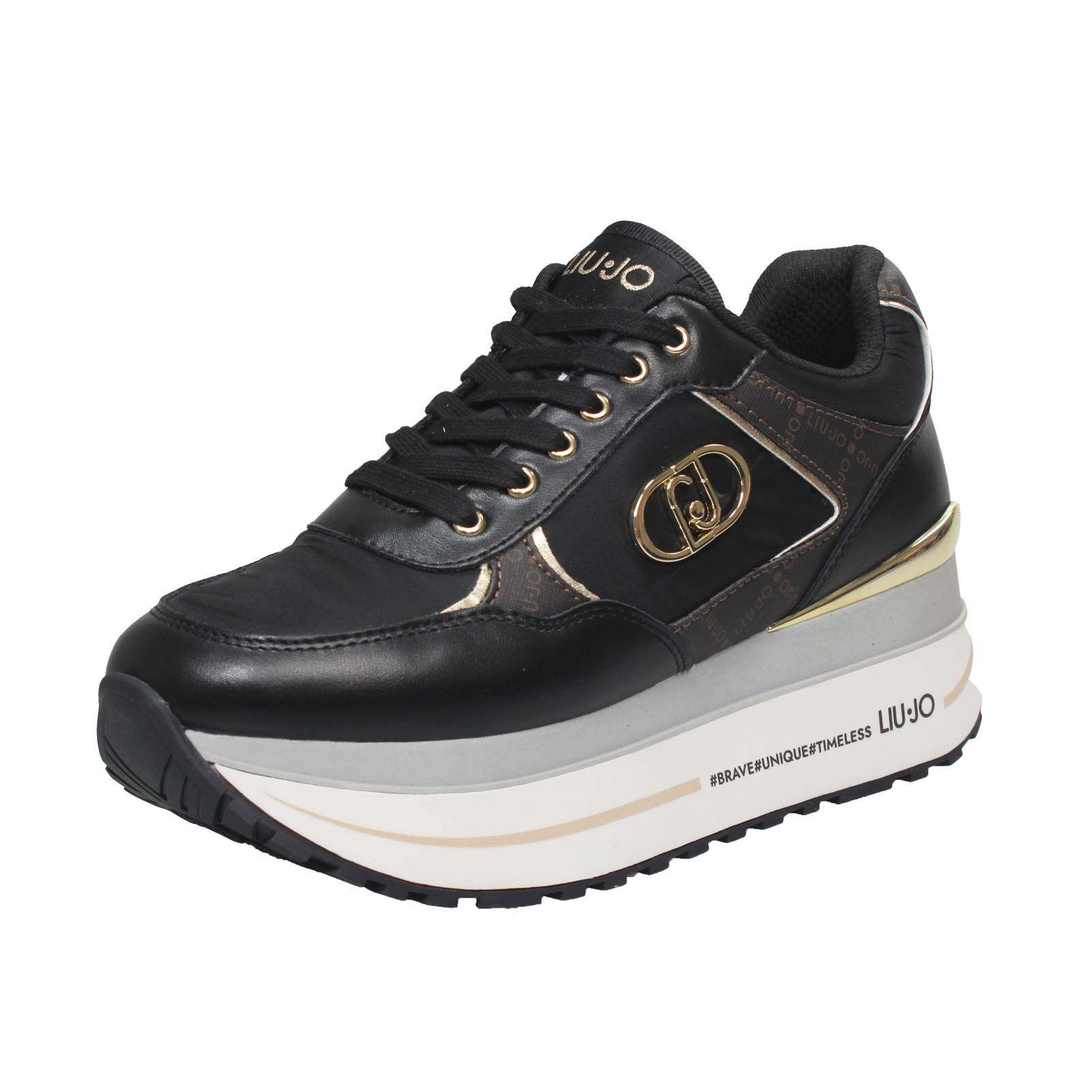 Liu Jo Maxi Wonder Plus 01 - Sneaker Leder schwarz - Damen Schuhe Sneaker 26790₽