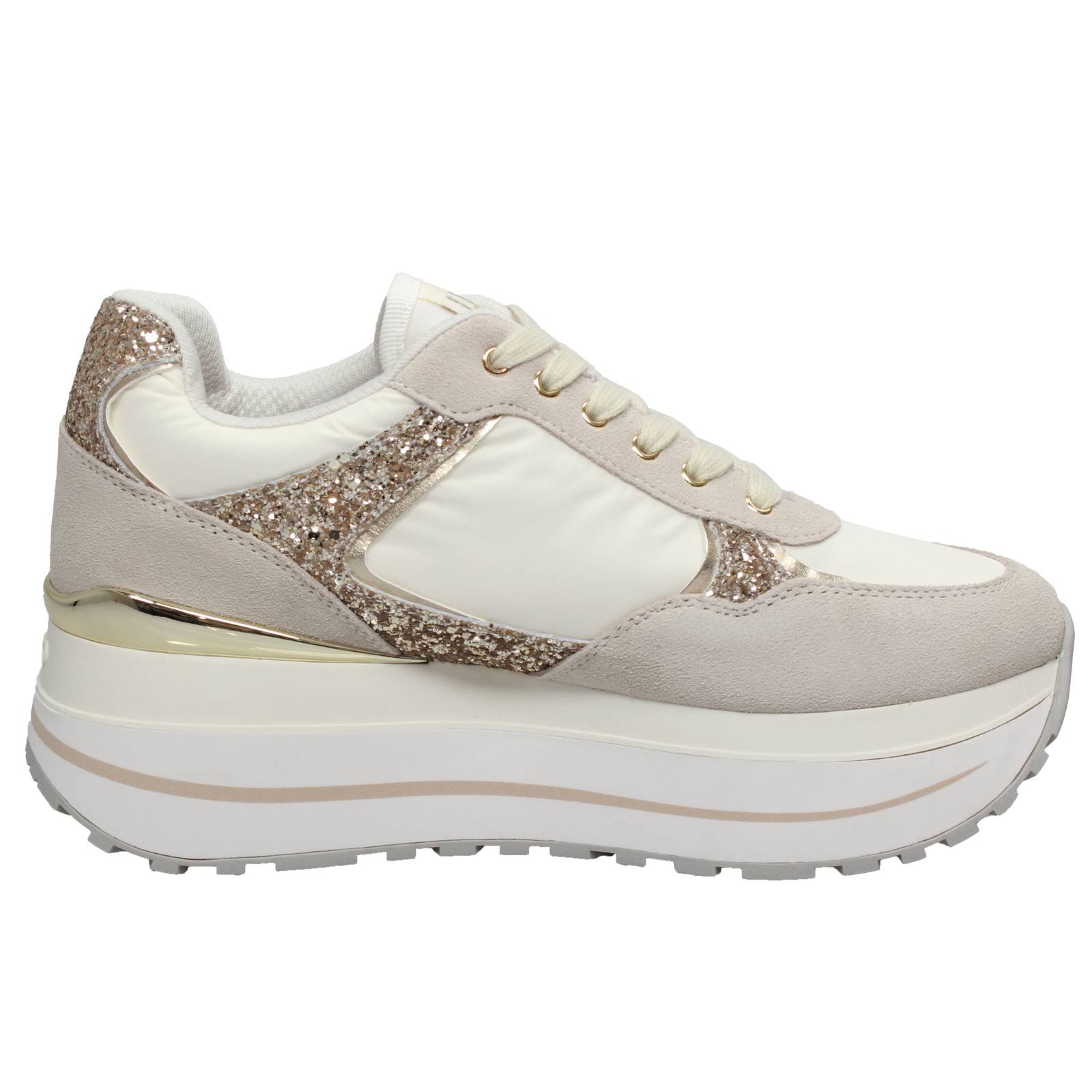 LIU JO Maxi Wonder Plus 01 - Sneakers in Suede Donna beige Foto 2
