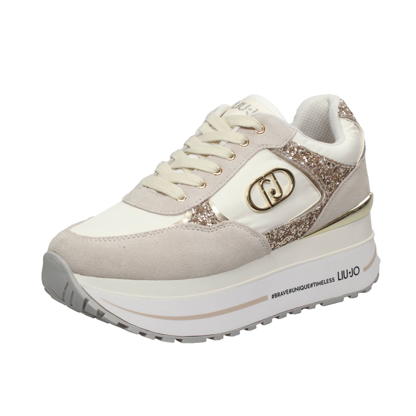 LIU JO Maxi Wonder Plus 01 - Sneakers en daim Femme beige