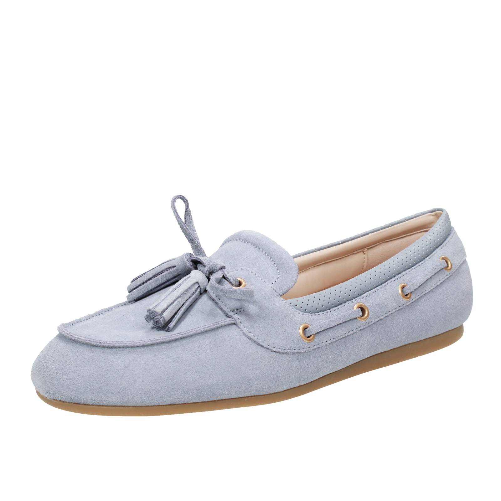 LIU JO Skipper 03 - Mocassins en daim avec glands Femme bleu azur