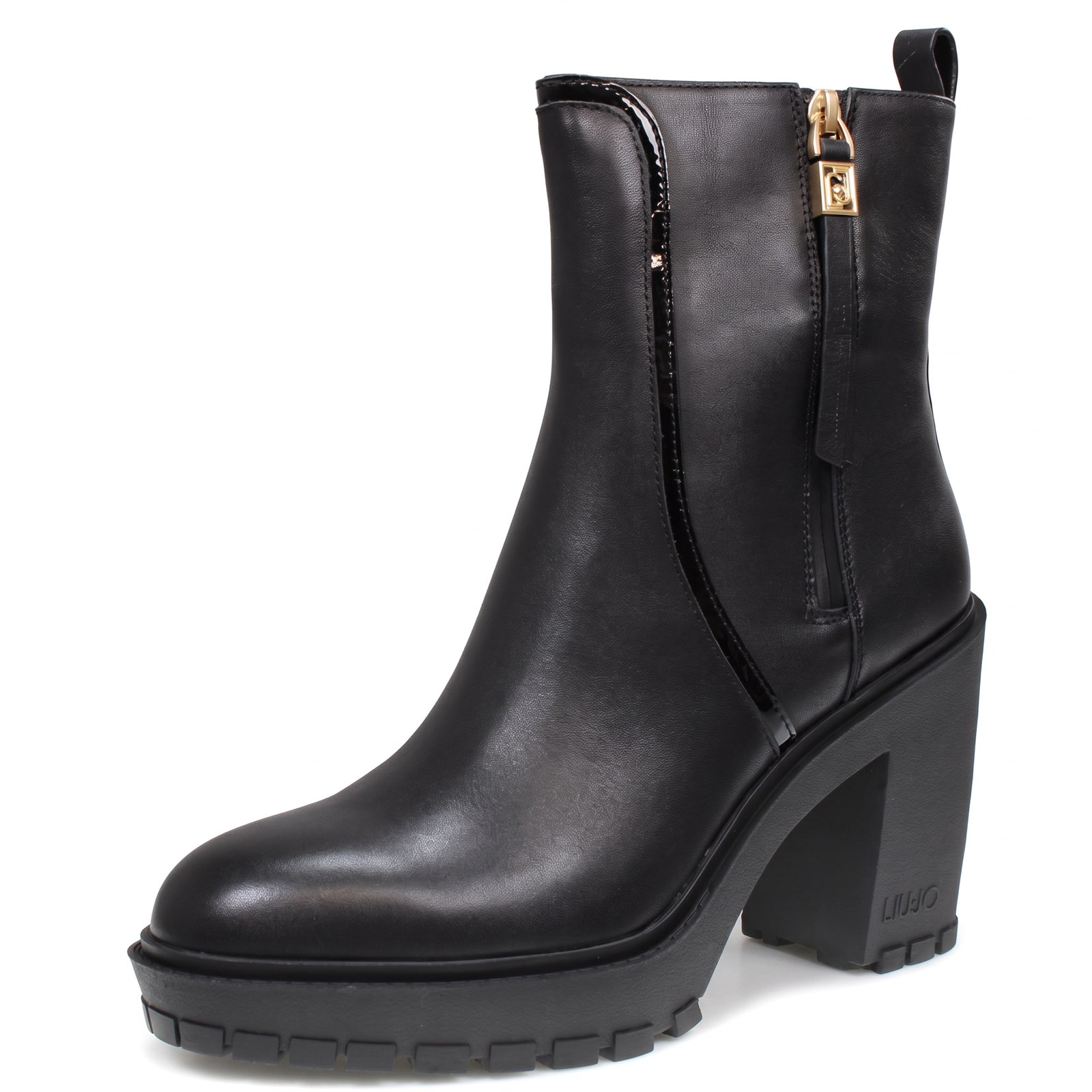LIU JO Ruby 14 - Bottines en cuir avec fermeture éclair Femme noir