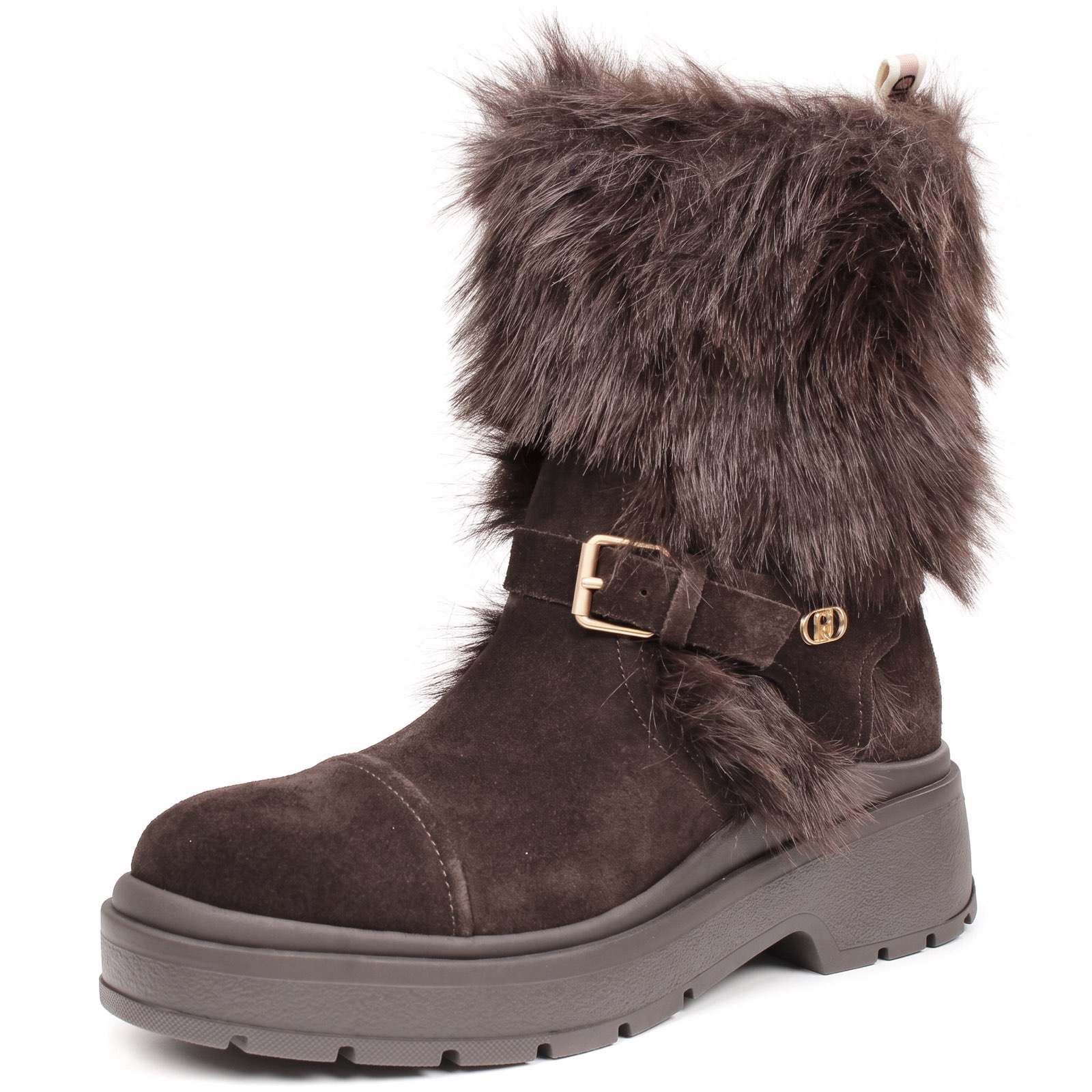 LIU JO Andrea 14 - Bottines en daim avec fourrure Femme brun marron