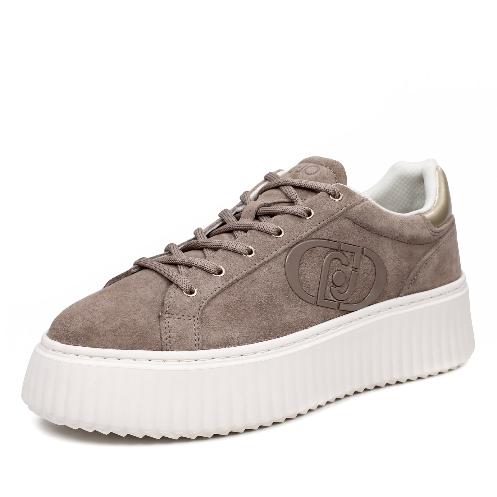 LIU JO Elodie 01 - Sneakers à semelle compensée en daim Femme sable