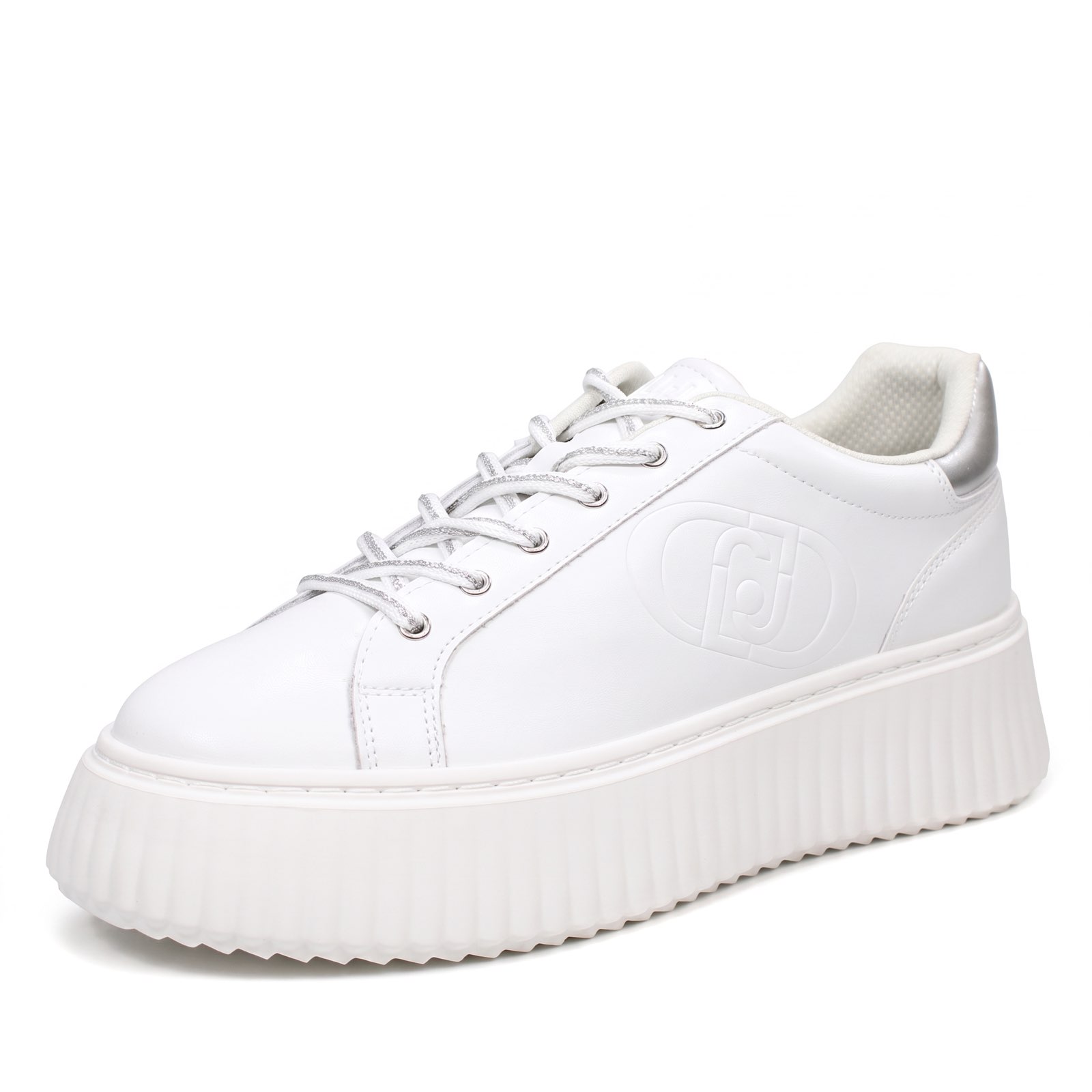 LIU JO Elodie 01 - Sneakers à semelle compensée en cuir Femme blanc