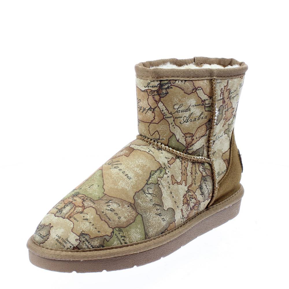 0129 524b Prima Classe - Stivaletti Suede Con Pelliccia Beige 00