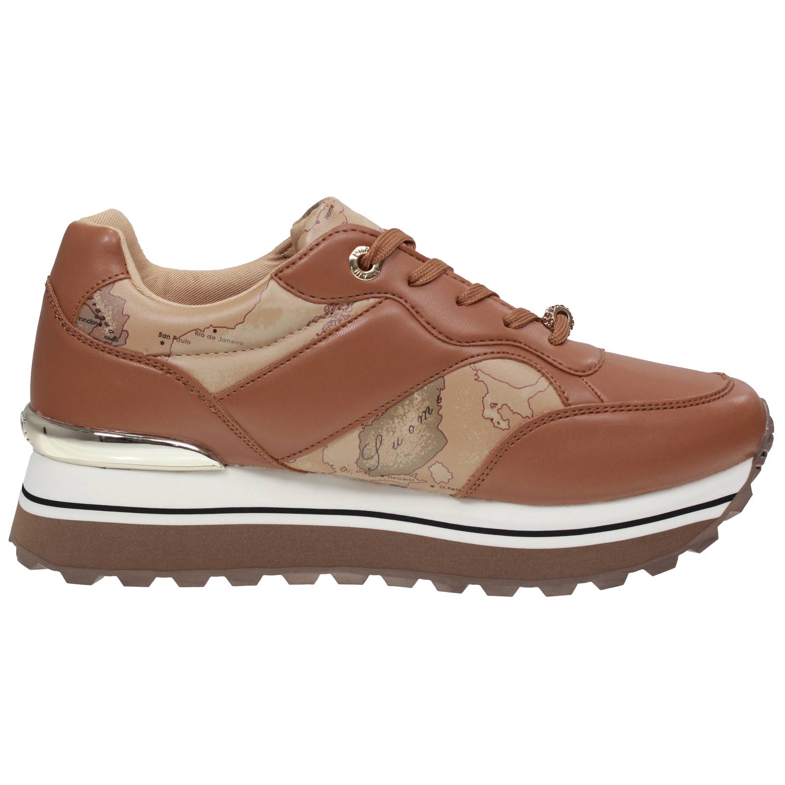 ALVIERO MARTINI Wendy - Sneakers platform con stampa geo Donna marrone Foto 2