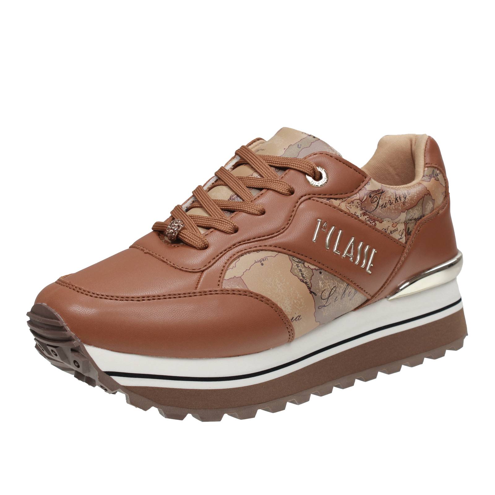 ALVIERO MARTINI Wendy - Sneakers à plateforme avec imprimé géo Femme marron