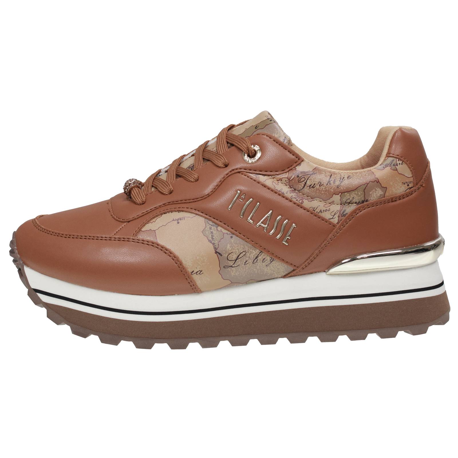 ALVIERO MARTINI Wendy - Sneakers platform con stampa geo Donna marrone Foto 3