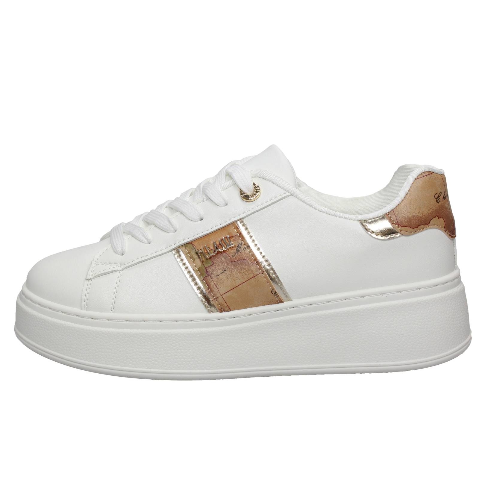 ALVIERO MARTINI Sneakers platform con stampa geo Donna bianco Foto 3