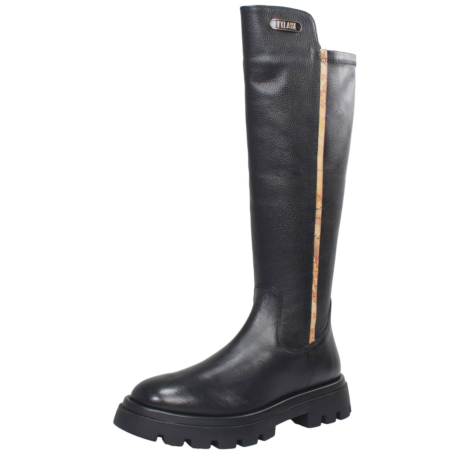ALVIERO MARTINI Bottes en cuir avec fermeture éclair Femme noir