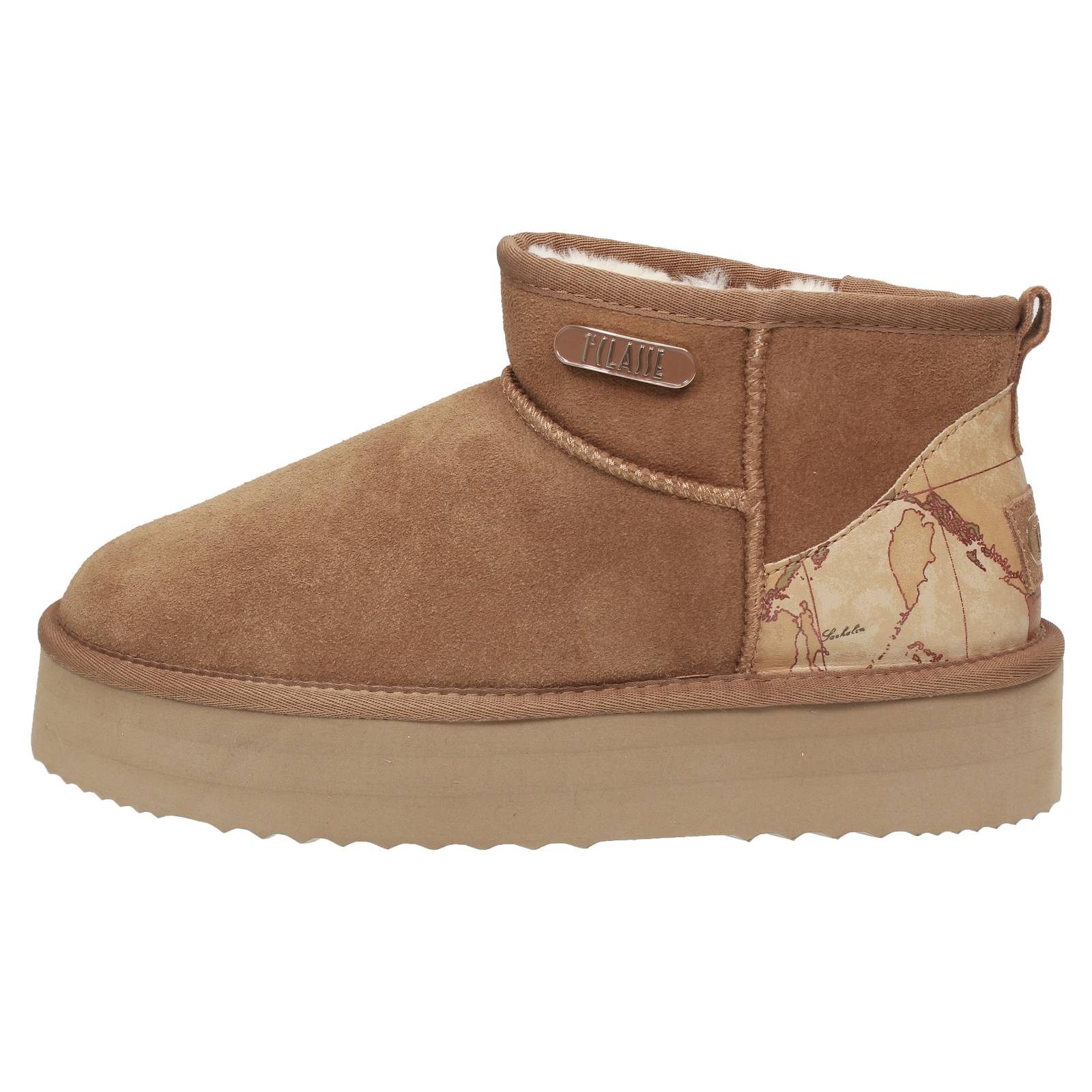 ALVIERO MARTINI Bottines avec fourrure en daim Femme sable Photo 3
