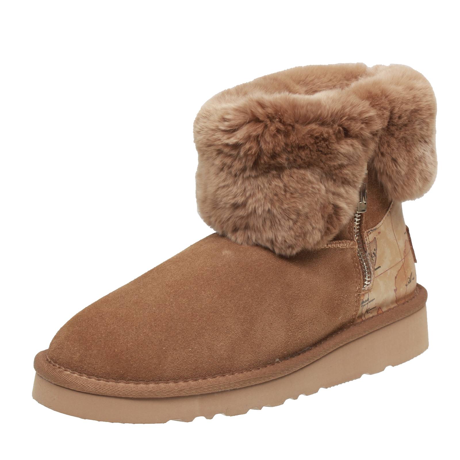 ALVIERO MARTINI Bottines avec fourrure en daim Femme sable