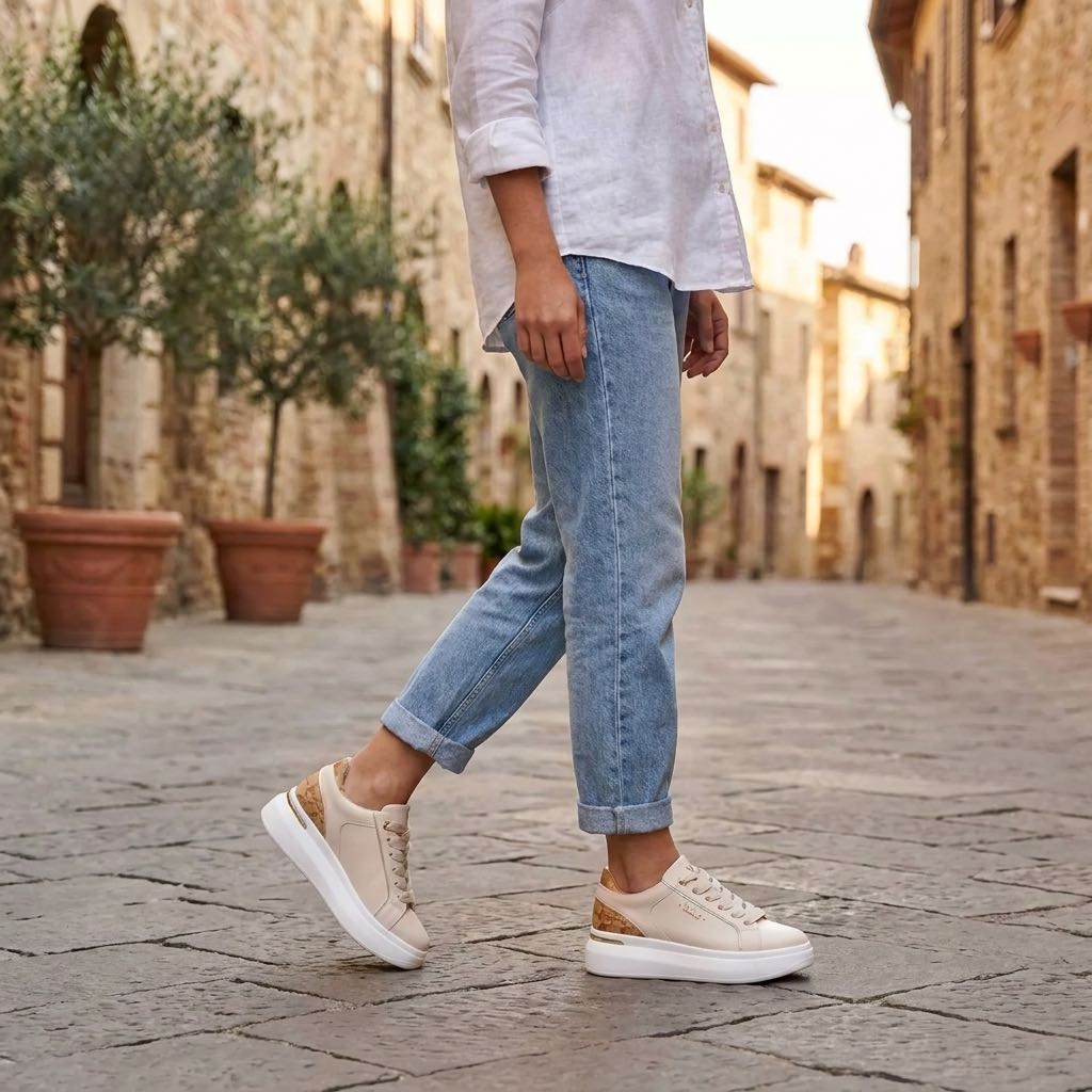 ALVIERO MARTINI Sneakers oversize Femme beige Photo 2