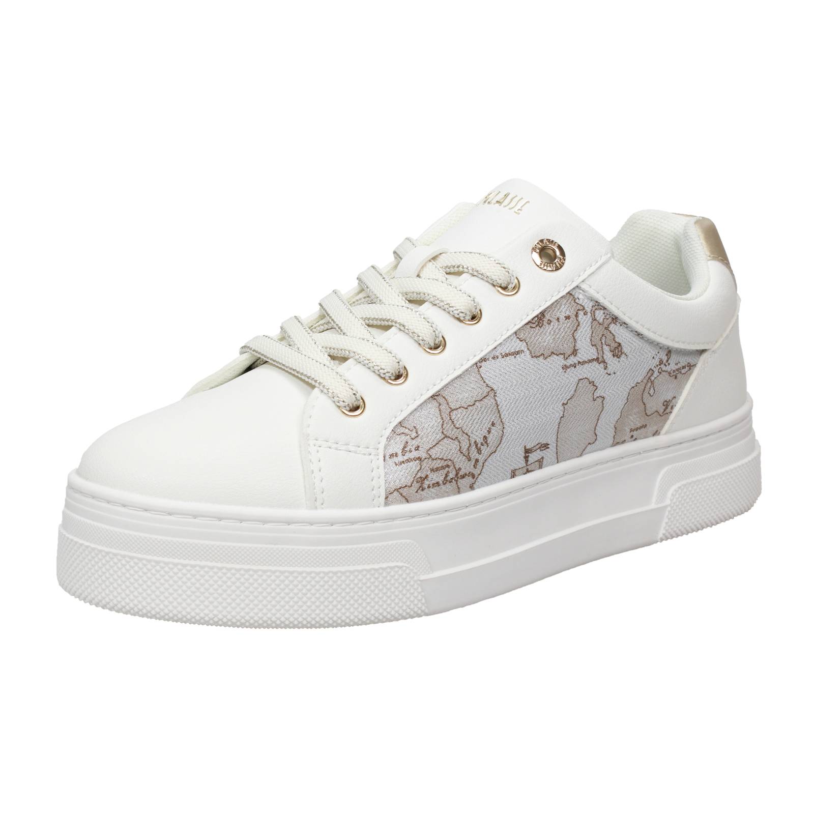 Alviero Martini Plateau Sneakers mit weißem Geo-Print - Damen Schuhe Sneaker