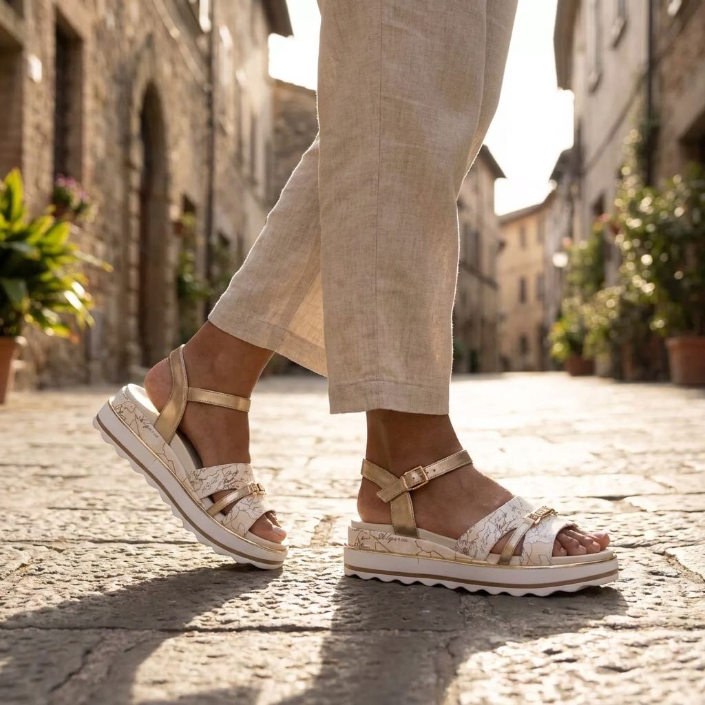 ALVIERO MARTINI Sandales à semelle compensée Femme blanc Photo 2