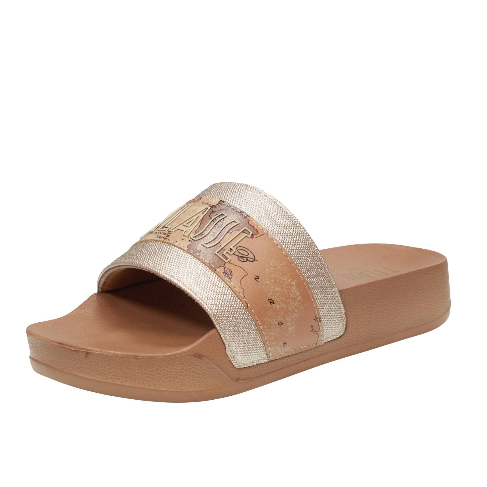 ALVIERO MARTINI Chaussons avec impression géo Femme platine