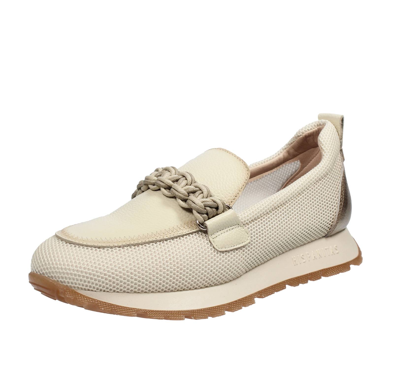 Испанки Мокассини в Пелле-И-Тессуто-Бьянко - Донна Скарпе Мокассини