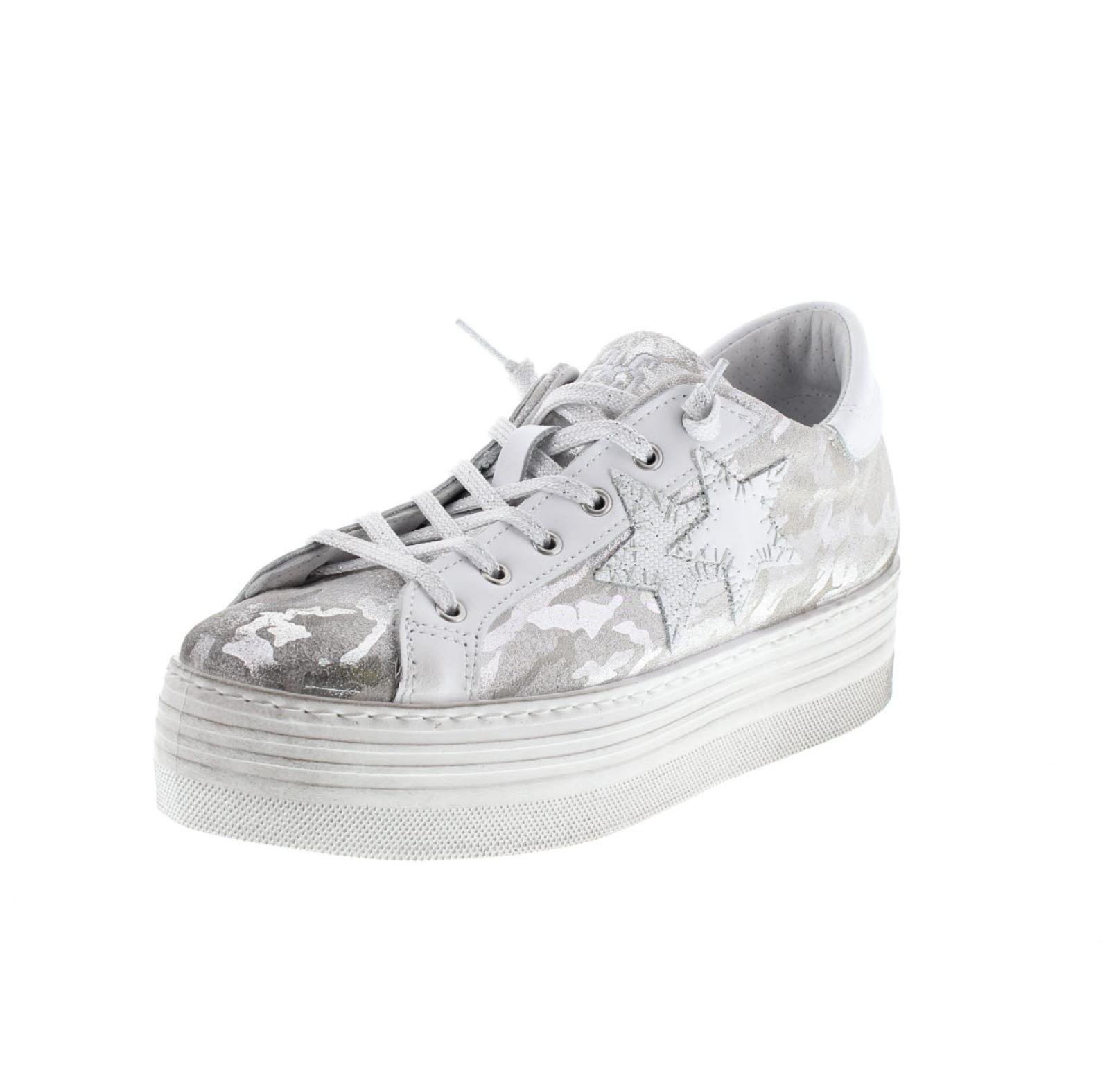 2STAR baskets à plateforme Femme argent