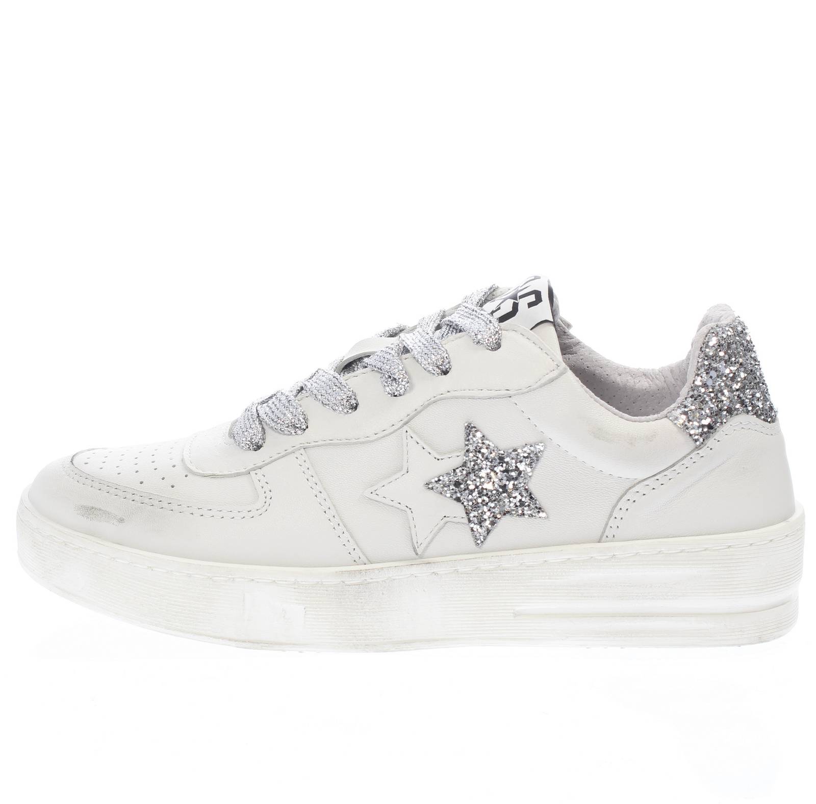 2STAR Padel Star Sneakers platform in Pelle white Sneakers Sporty Chic Donna 4245