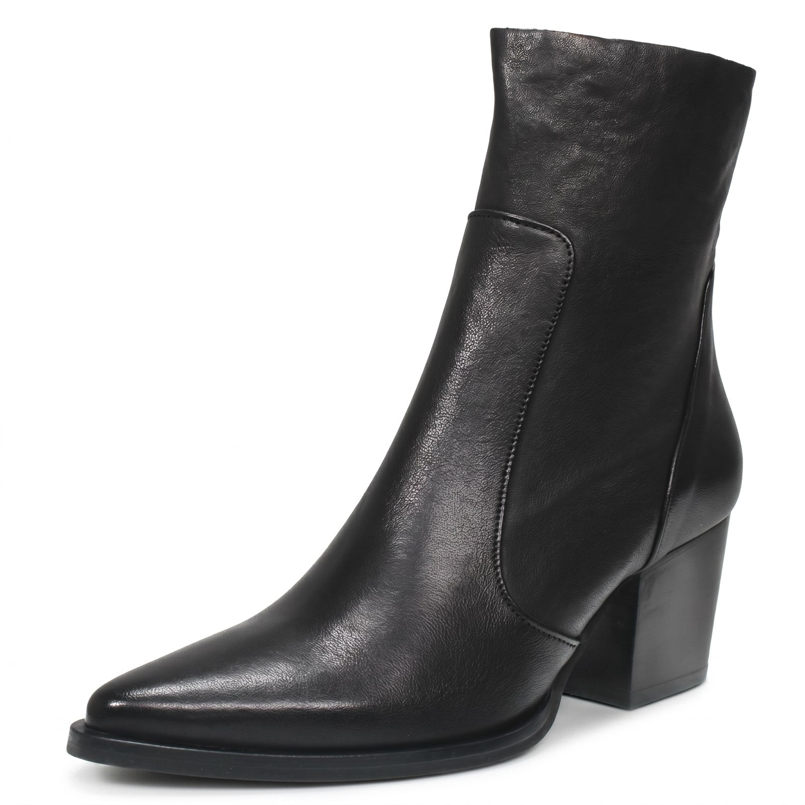STUDIOUNO BY ACCURSO Tronchetti in Pelle con cerniera Donna nero