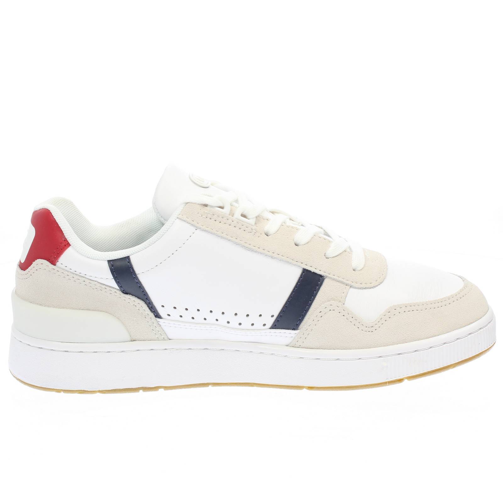 LACOSTE T-clip - Leather and Suede Sneakers Man white Photo 2