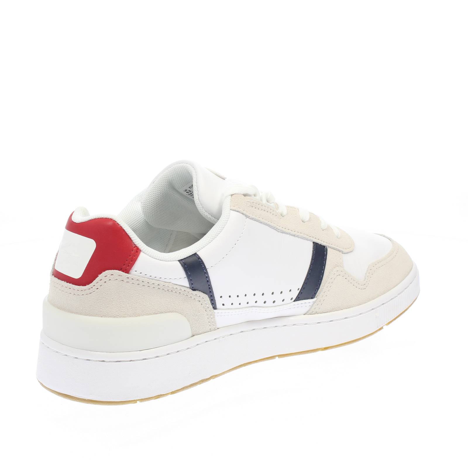 LACOSTE T-clip - Leather and Suede Sneakers Man white Photo 4