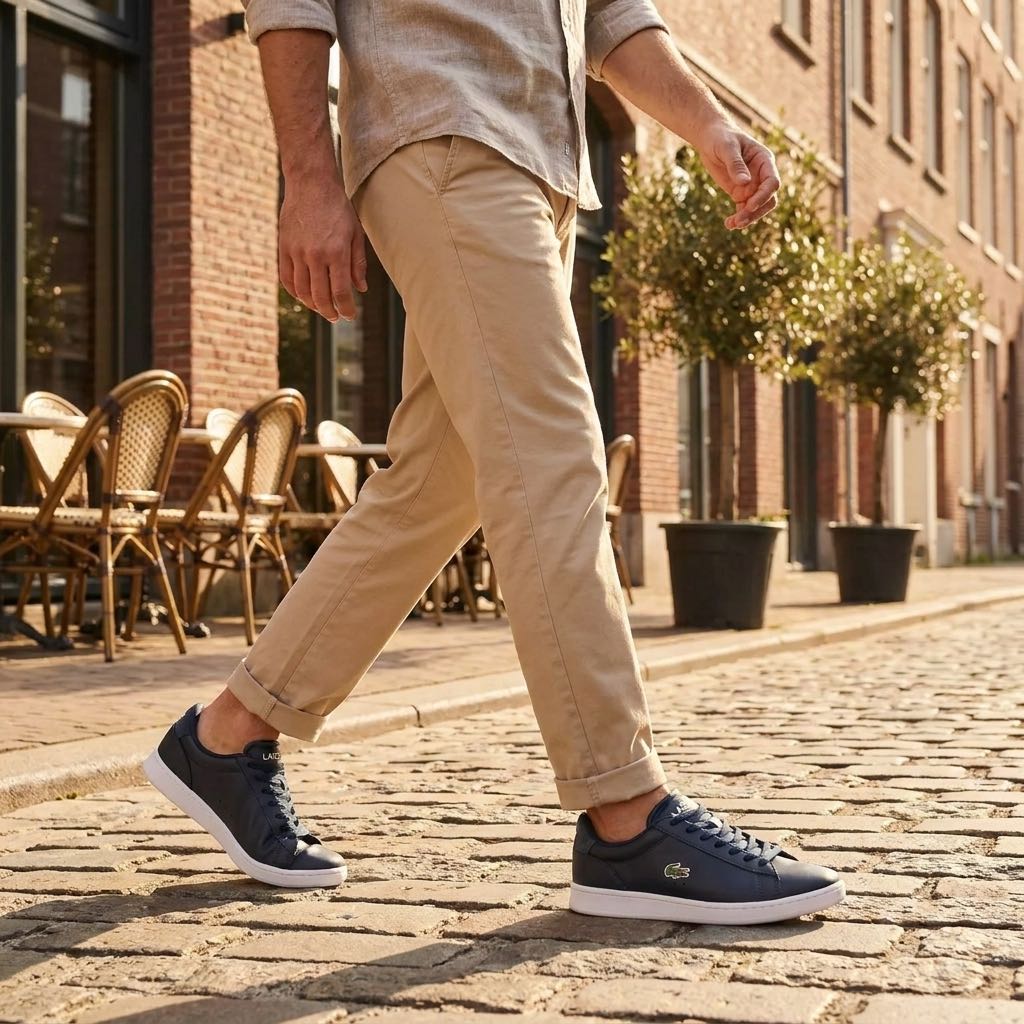LACOSTE Carnaby Set - Leather Sneakers Man blue Photo 2