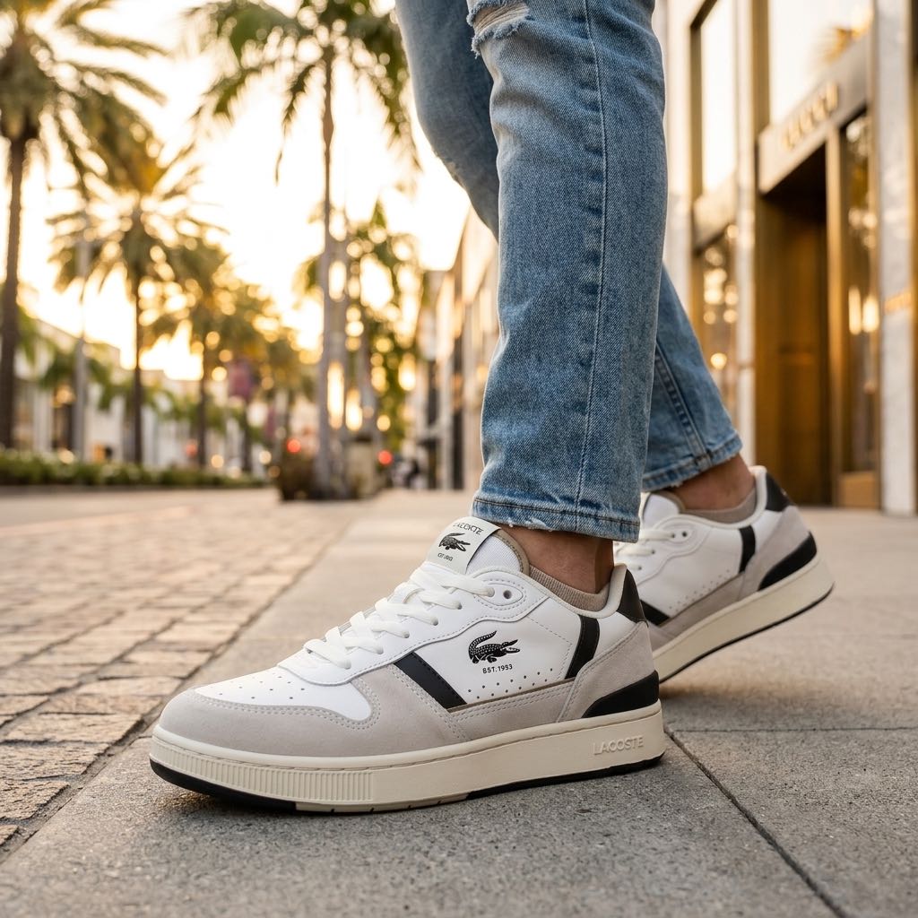 LACOSTE T-Clip Set  - Sneakers in Suede Uomo bianco Foto 2