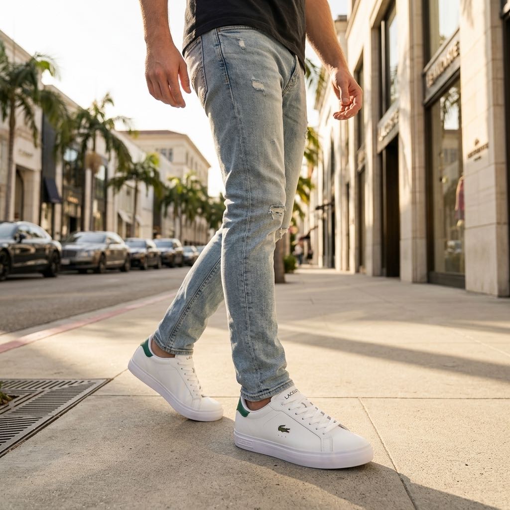 LACOSTE Powercourt - Leather Sneakers Man white Photo 2