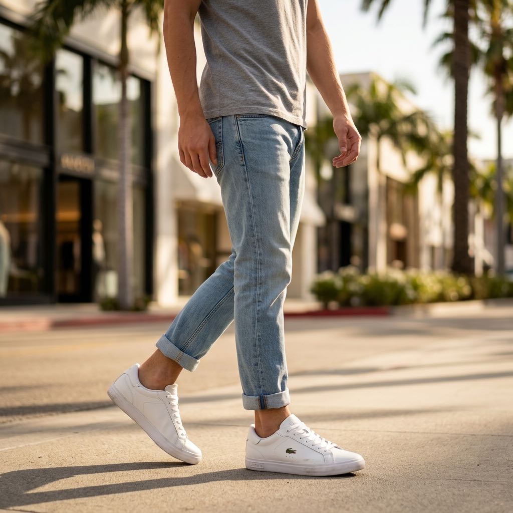 LACOSTE Powercourt - Sneakers in Pelle Uomo bianco Foto 2