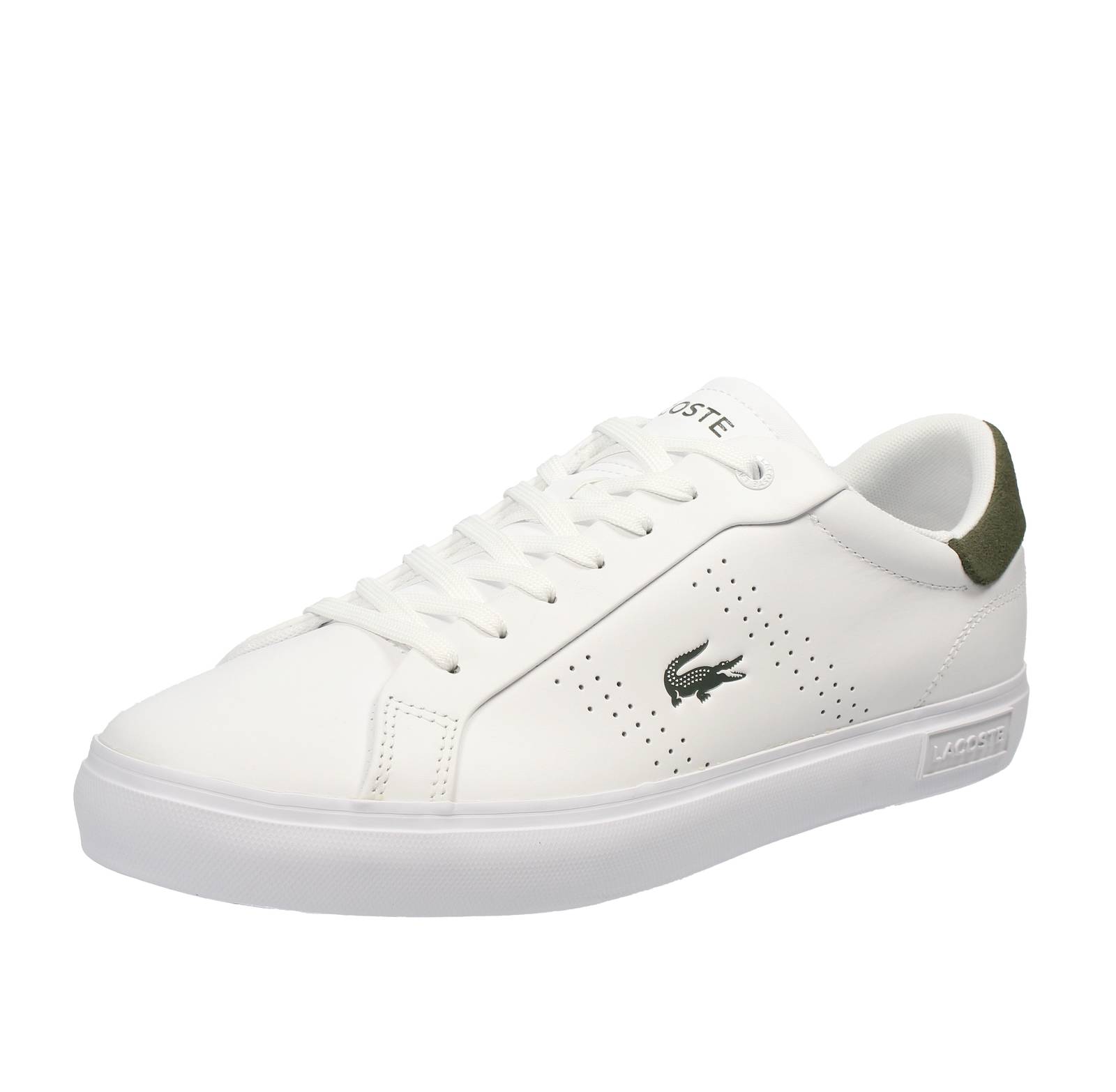 LACOSTE Powercourt - Sneakers basse in Pelle Uomo bianco