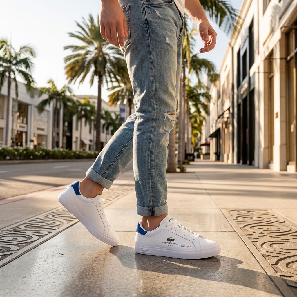 LACOSTE Powercourt - Leather Sneakers Man white Photo 2