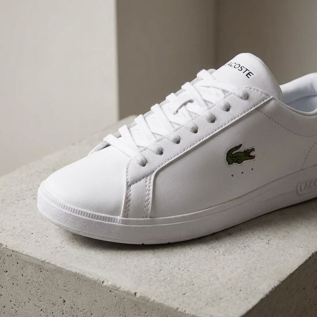 LACOSTE Court Base - Sneakers basse in Pelle Uomo bianco Foto 5