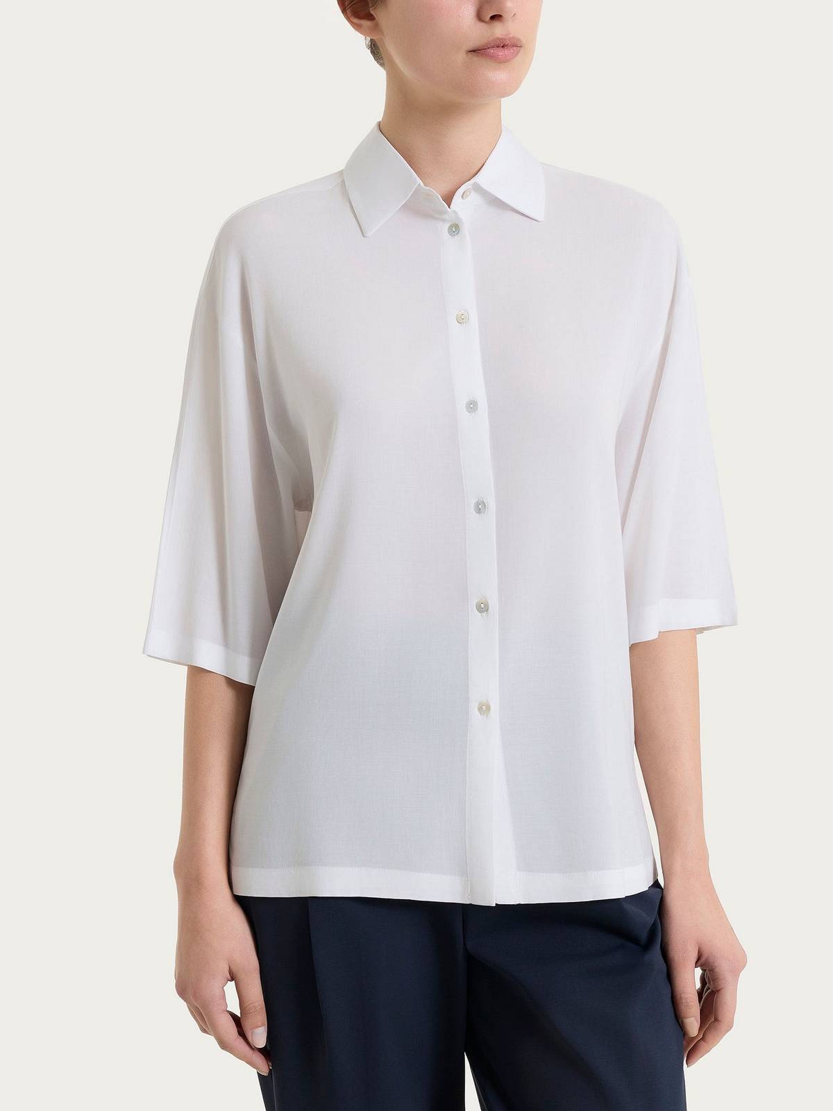 RAGNO Chemise 3/4 ouverte Femme blanc