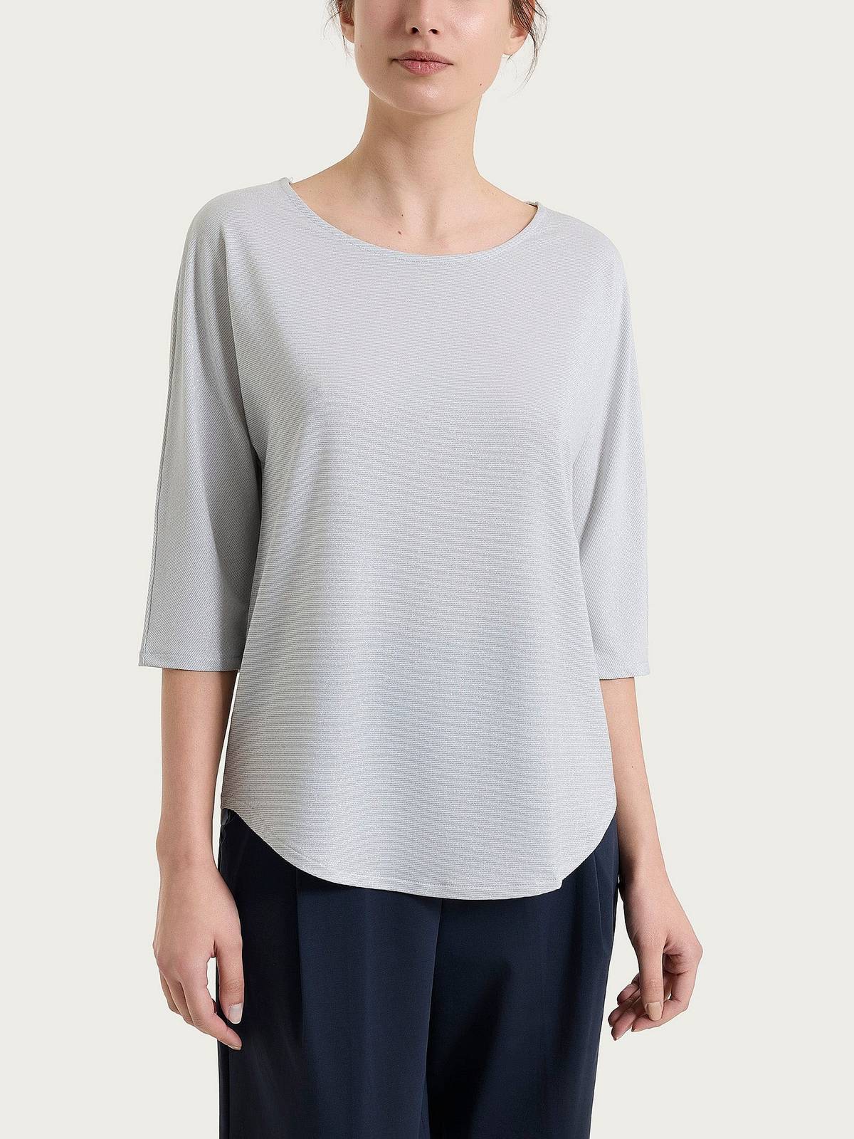 RAGNO Gestreiftes 3/4-T-Shirt Damen weiß