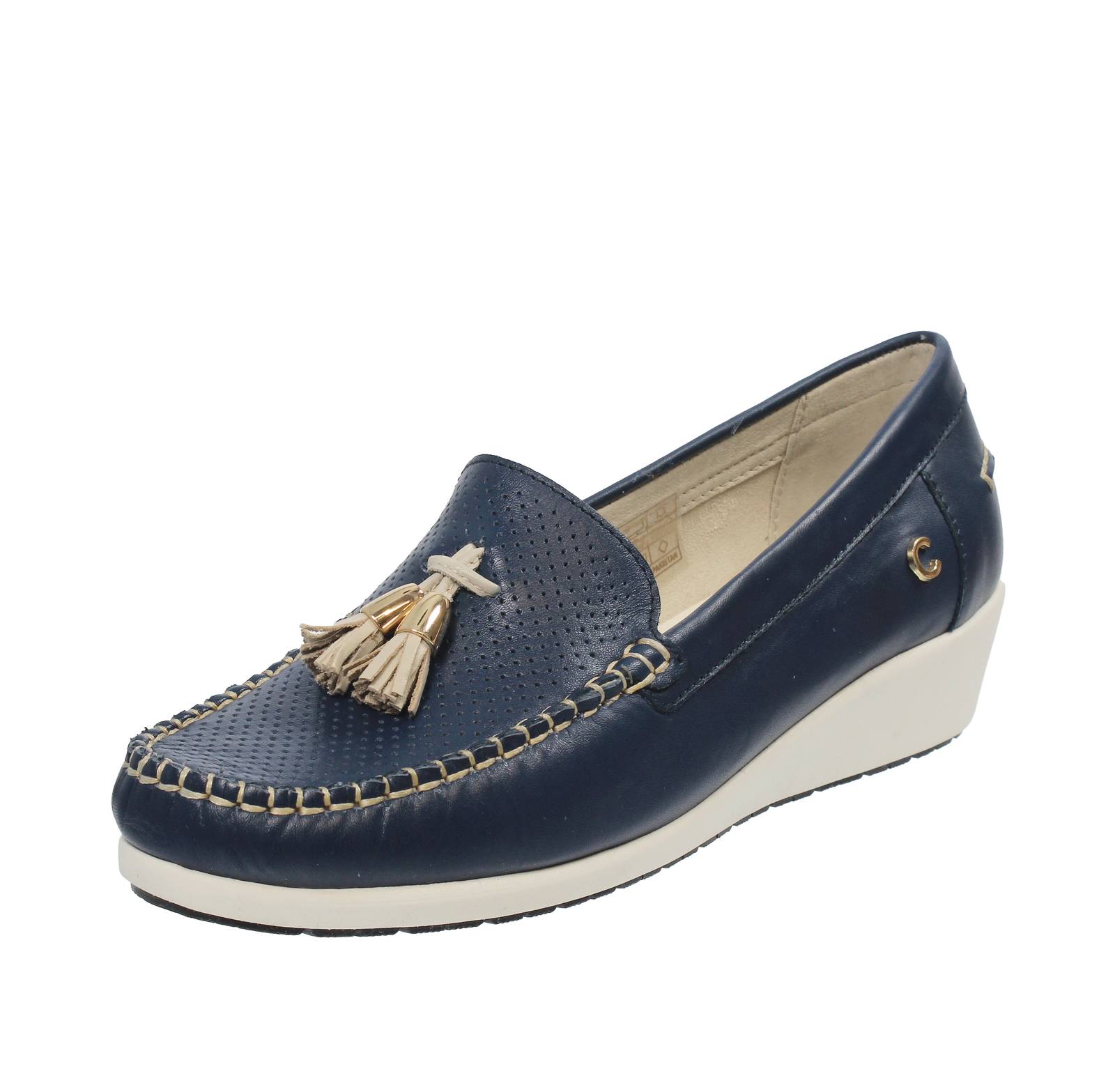 Мягкие мокассины Cinzia в голубом цвете Пелле Кон Наппине - Donna Scarpe Mocassini