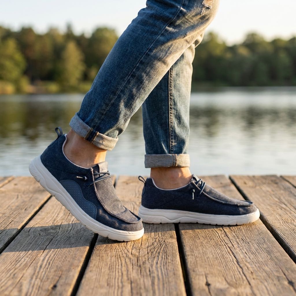 CANGURO Pantoufles en toile Homme bleu Photo 2