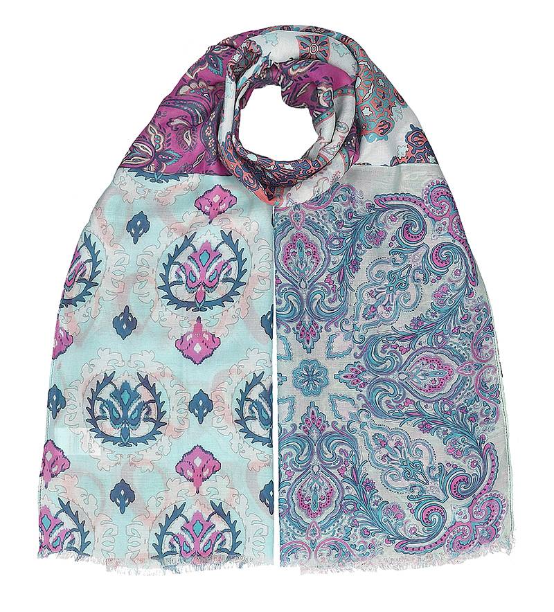 HAT YOU écharpe patchwork multicolore Femme bleu azur