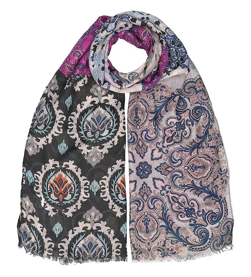 HAT YOU écharpe patchwork multicolore Femme noir