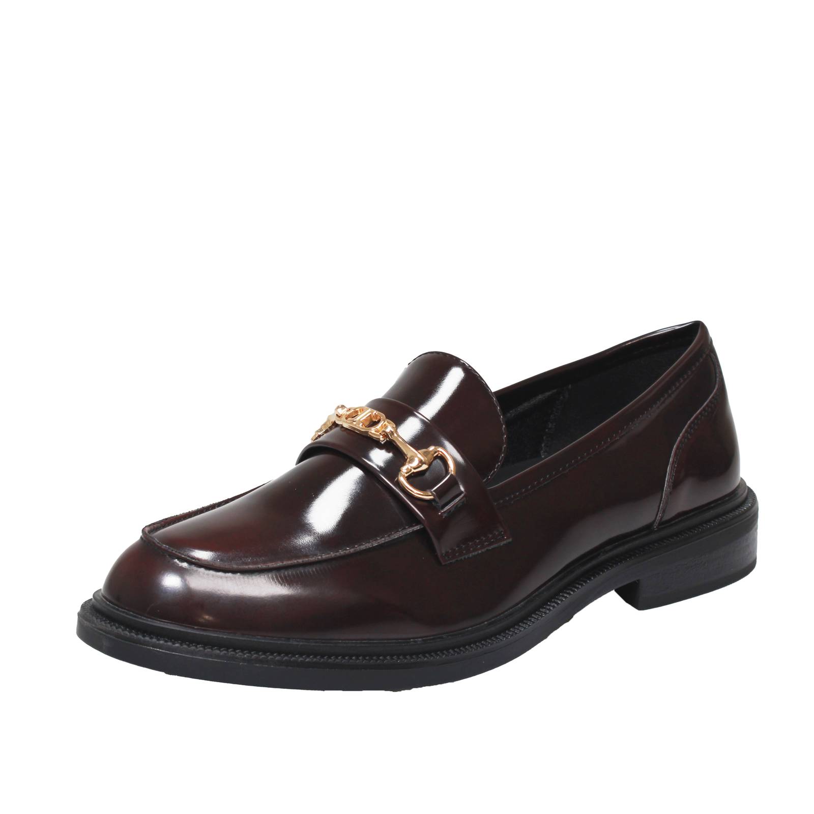 Marina Torres Lack Halbschuhe mit Absatz Bordeaux - Damen Schuhe Halbschuhe
