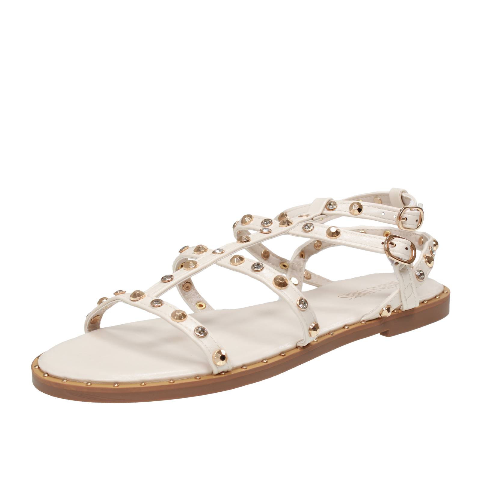 Marina Torres Sklavensandalen weiß - Damen Schuhe niedrige Sandalen