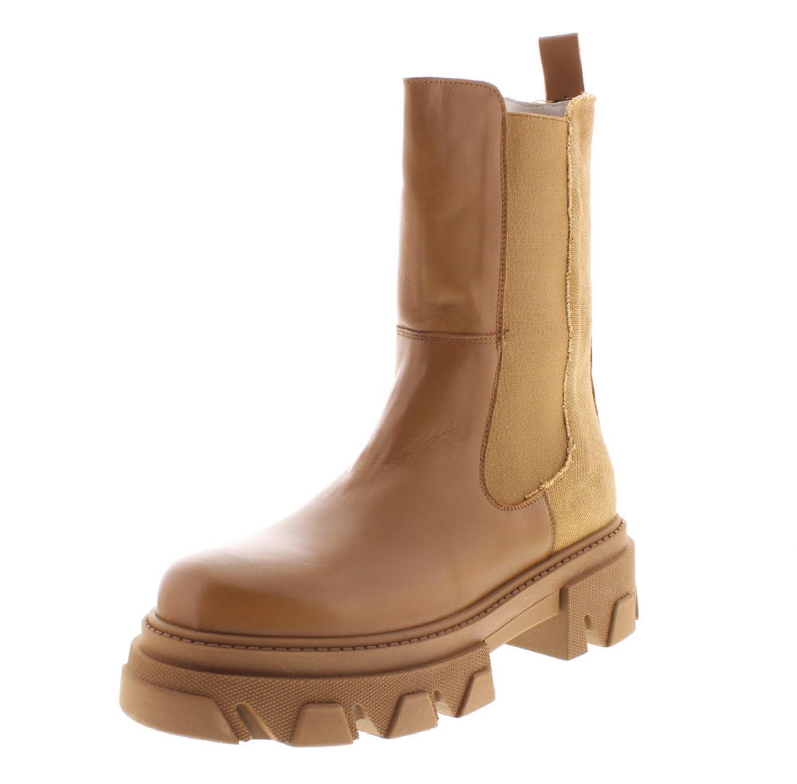CARLA DE MEDICI Hochkarätige Chelsea Boots aus Leder Damen braun