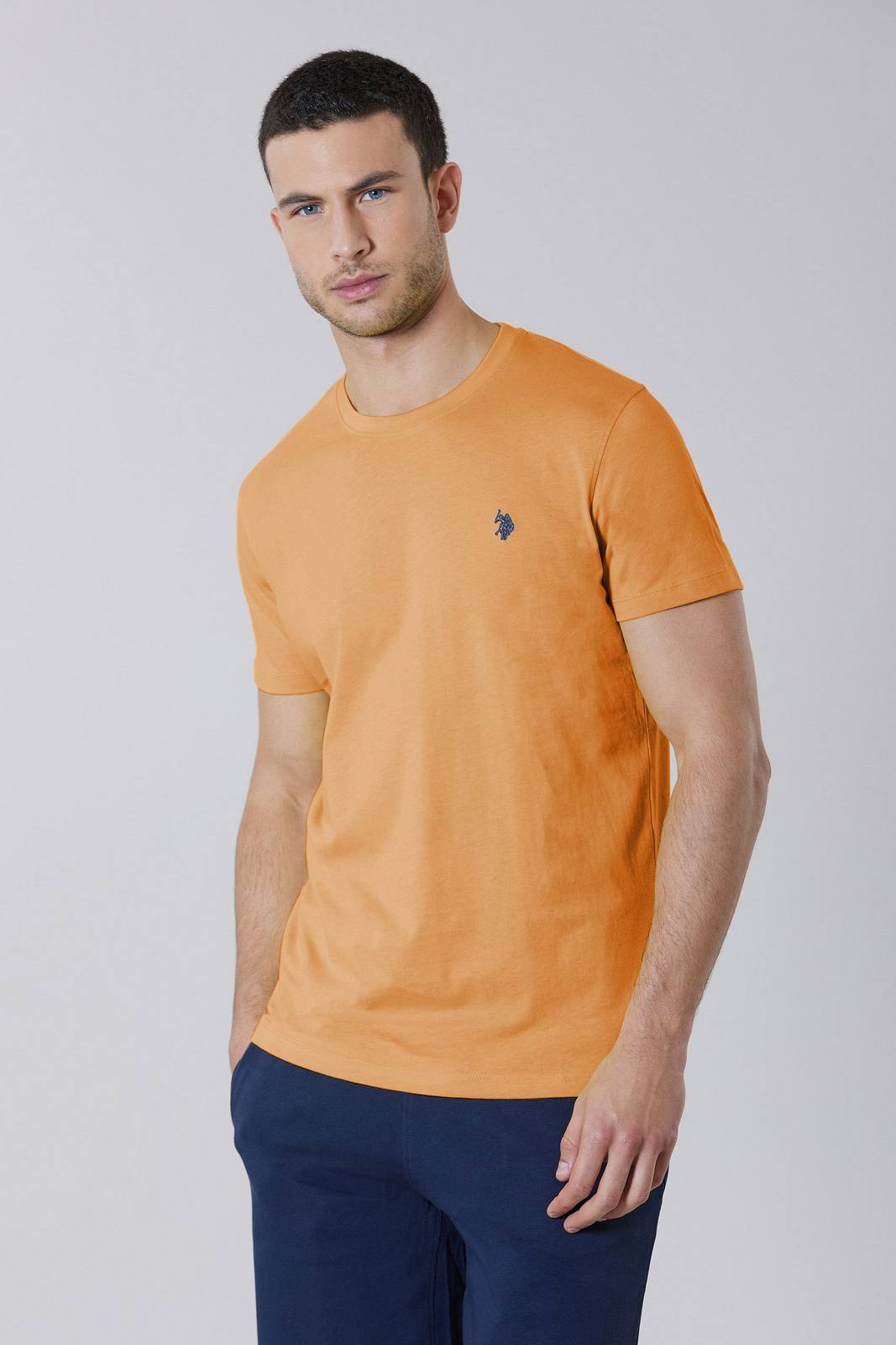 Американская футболка Polo Mick Basic Tee Arancio - Taglia XL, футболки Abbigliamento Uomo