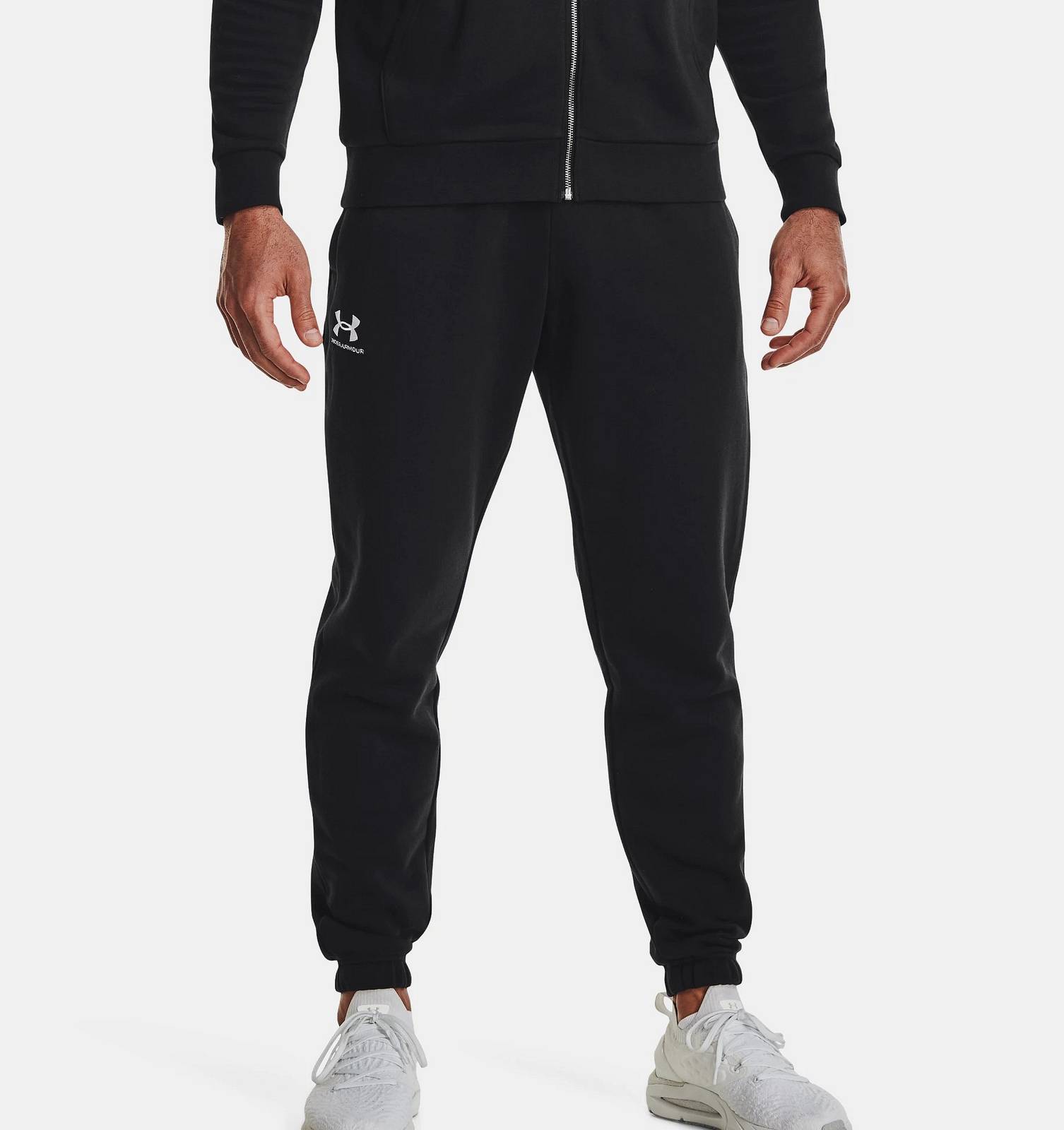 UNDER ARMOUR Jogger Essential Fleece - Pantalone in Felpa Uomo nero Foto 2