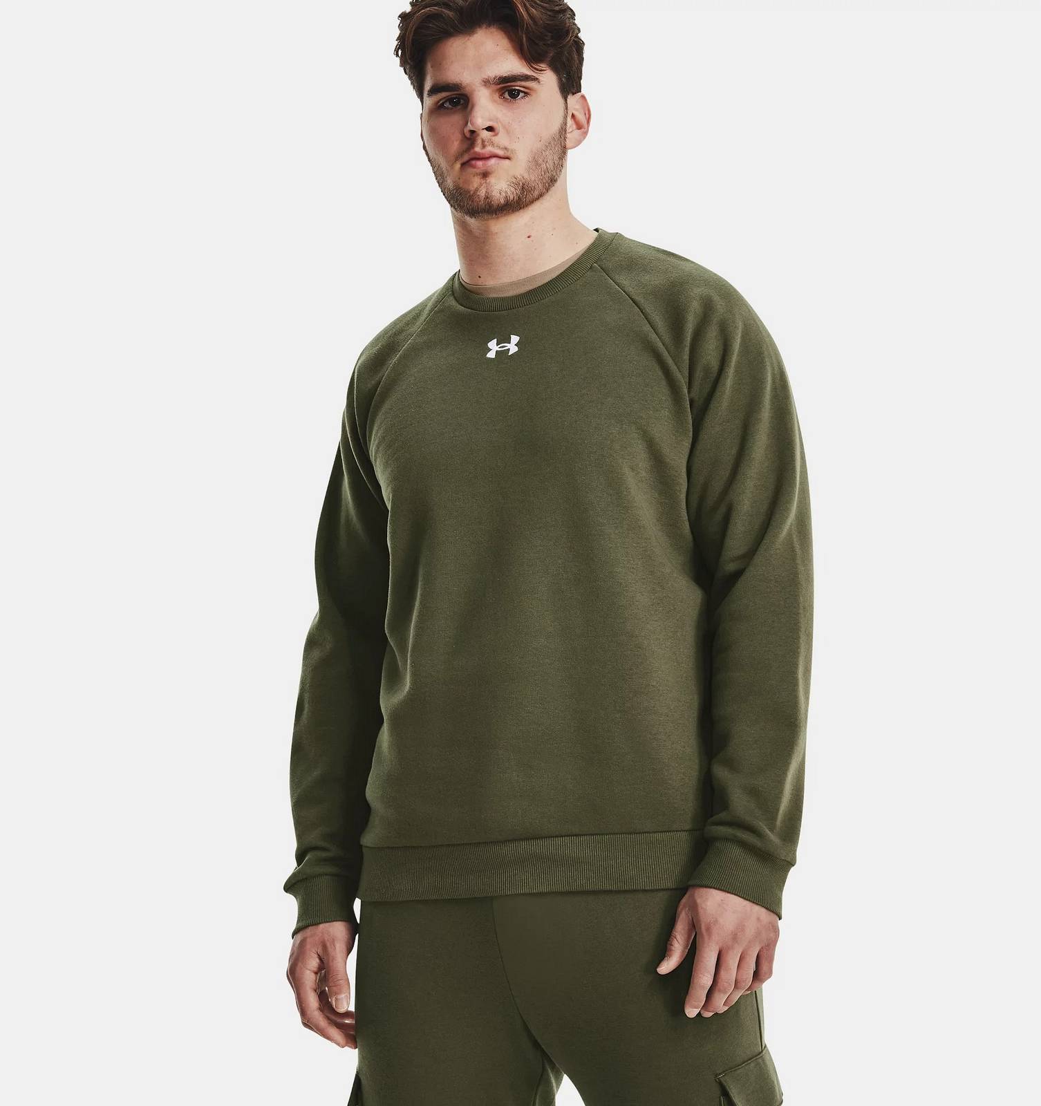 UNDER ARMOUR Rival Fleece Crew - Felpa a Girocollo Uomo verde Foto 2