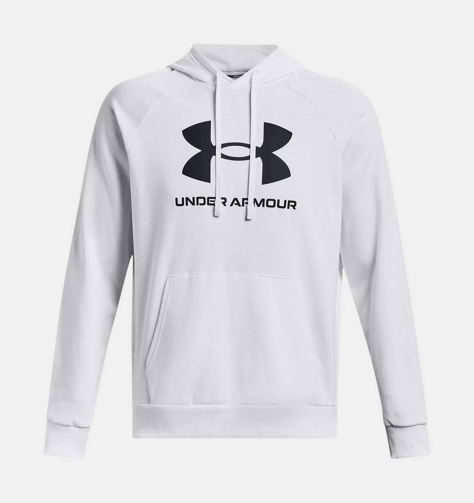 UNDER ARMOUR Riva Fleece Big Logo - Felpa con Cappuccio Uomo bianco