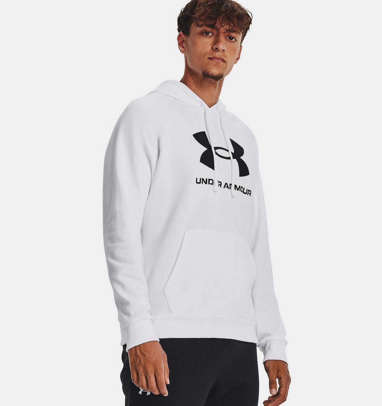 UNDER ARMOUR Riva Fleece Big Logo - Felpa con Cappuccio Uomo bianco Foto 2