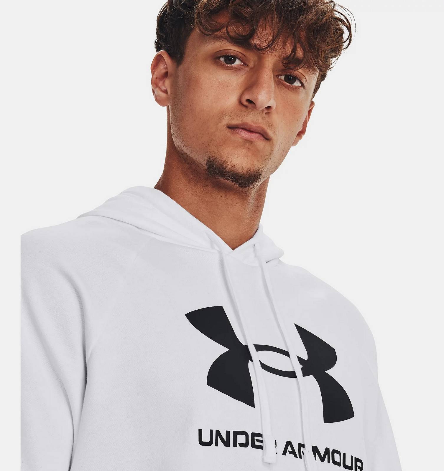 UNDER ARMOUR Riva Fleece Big Logo - Felpa con Cappuccio Uomo bianco Foto 4