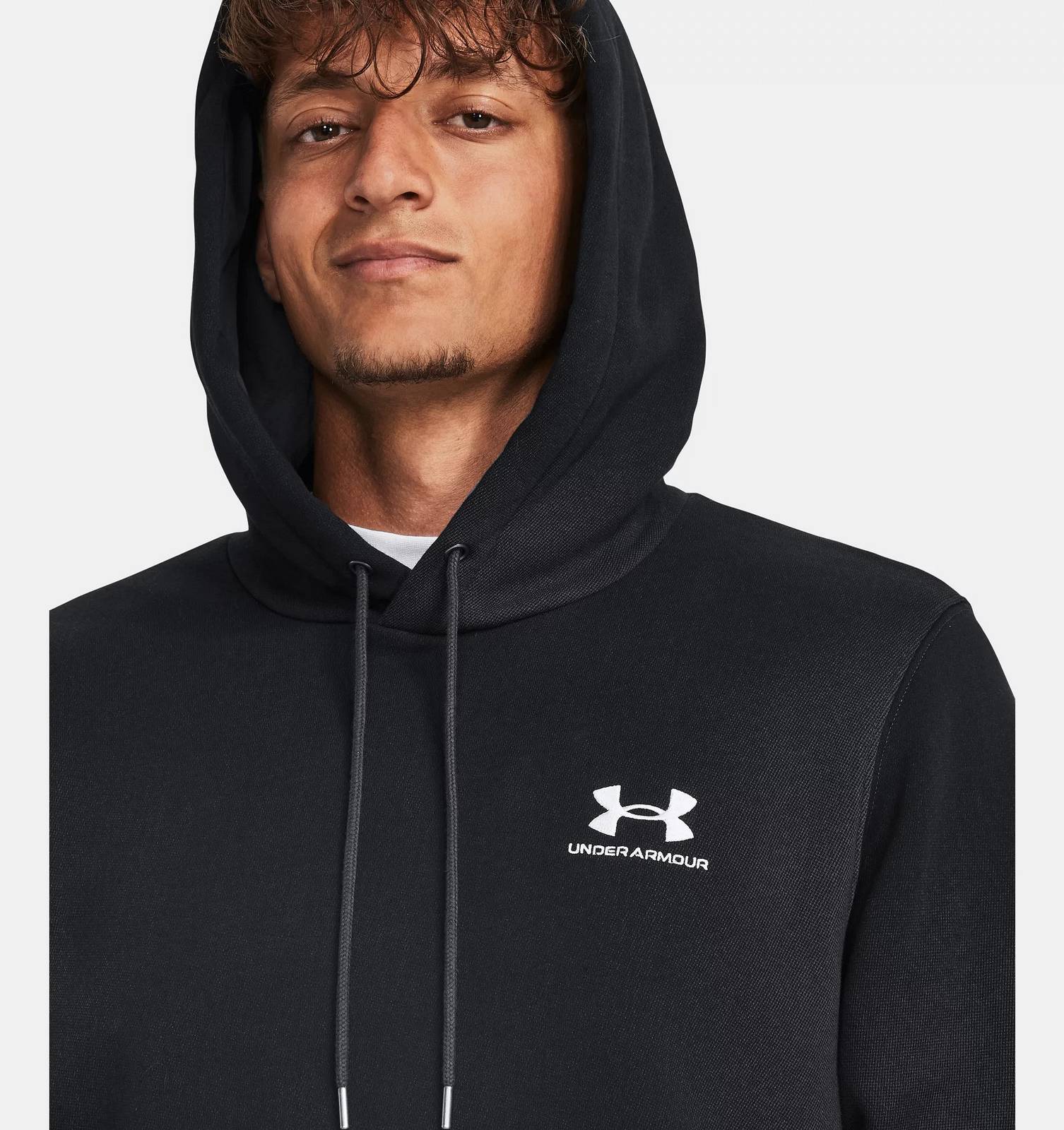 UNDER ARMOUR Essential Fleece - Felpa con Cappuccio Uomo nero Foto 4